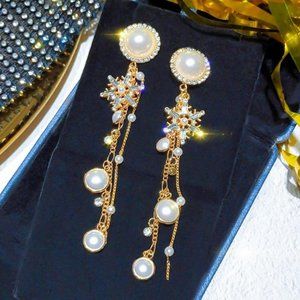 3.75" long Vintage Style earrings for Women Wedding Prom Pageant Party Jewelry